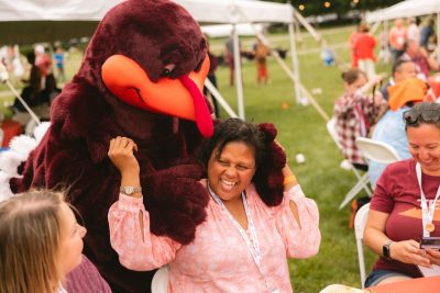 Hokies gather on the drillfield for food, music, and fun