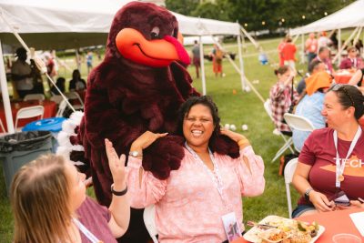 Hokies gather on the drillfield for food, music, and fun