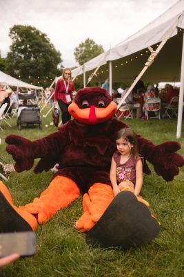 Hokies gather on the drillfield for food, music, and fun