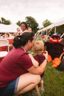 Hokies gather on the drillfield for food, music, and fun