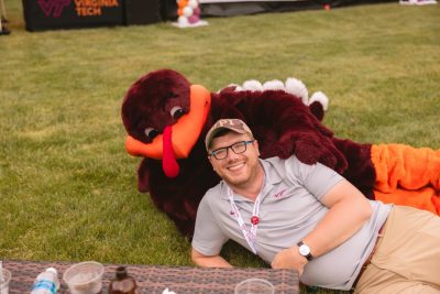 Hokies gather on the drillfield for food, music, and fun