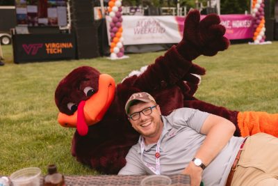 Hokies gather on the drillfield for food, music, and fun