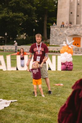 Hokies gather on the drillfield for food, music, and fun