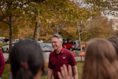 President Tim Sands and Stamp Scholars, Alumni Tailgate Hoco 2023