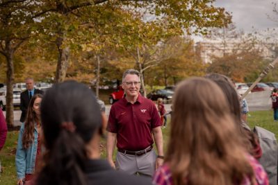 President Tim Sands and Stamp Scholars, Alumni Tailgate Hoco 2023